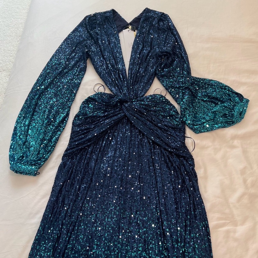 PatBO Alessandra Ambrioso Ombre Sequin
Gown in High Tide. Size Small NWT - Picture 5 of 7